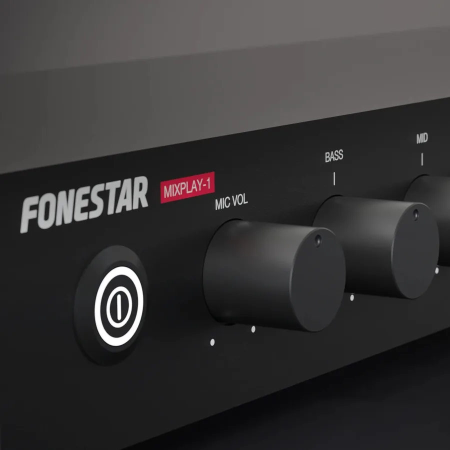 Amplificador mezclador Fonestar MIXPLAY-1 con entrada de micrófono y sintonizador para megafonía de locales